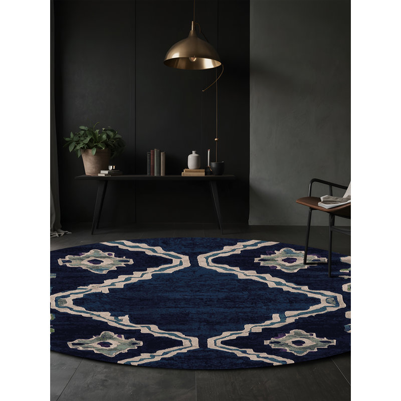 Tapis gris lavable à la machine, Rond 4 pi