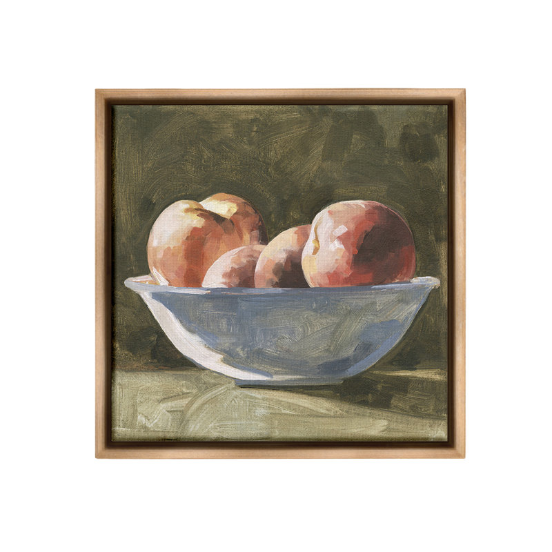 «Apples In Bowl Still Life» par Emma Caroline sur toile, Cadre flottant orme Montalcino, H 25 po x l 25 po