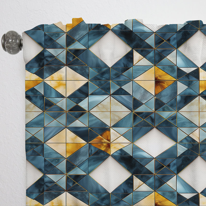 Tribal Fusion Marble Pattern VI - Rideau obscurcissant en marbre abstrait - 1 panneaux, L 52 po x L 108 po