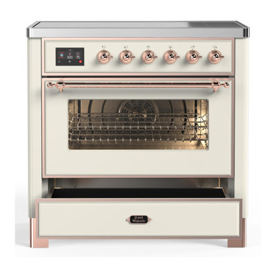 Majestic III Series 36 Inch Induction Range with 6 Induction Elements in Antique White (Copper Trim)