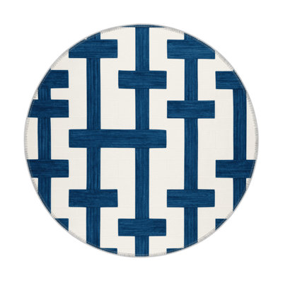 Tapis intérieur / extérieur blanc à carreaux