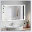 Miroir de meuble-lavabo à cadre 48 po x 32 po à DEL, cadre en aluminium avec lumières biseautées à angle biseauté à 45 °, 3 couleurs, antibuée, convenant à une décoration moderne
