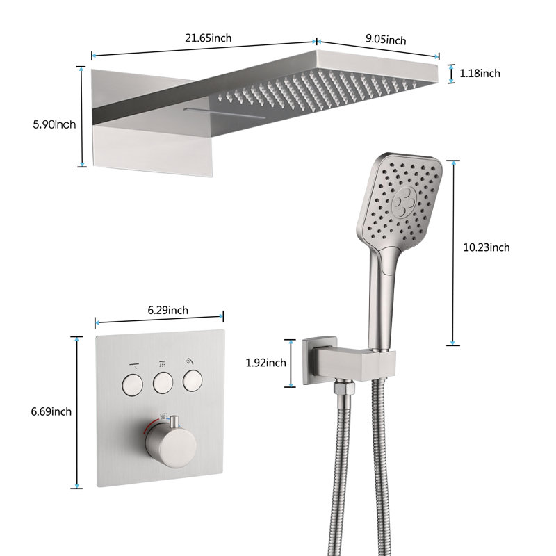 All-In-One Kit with Rough in-Valve, Brushed Nickel 