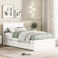 Lit simple moderne avec accents blanc crème et lit gigogne élégant