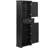 Black Cabinet For Bathroom With Adjustable Shelf And Middle Front Outer Drawer Storage In
