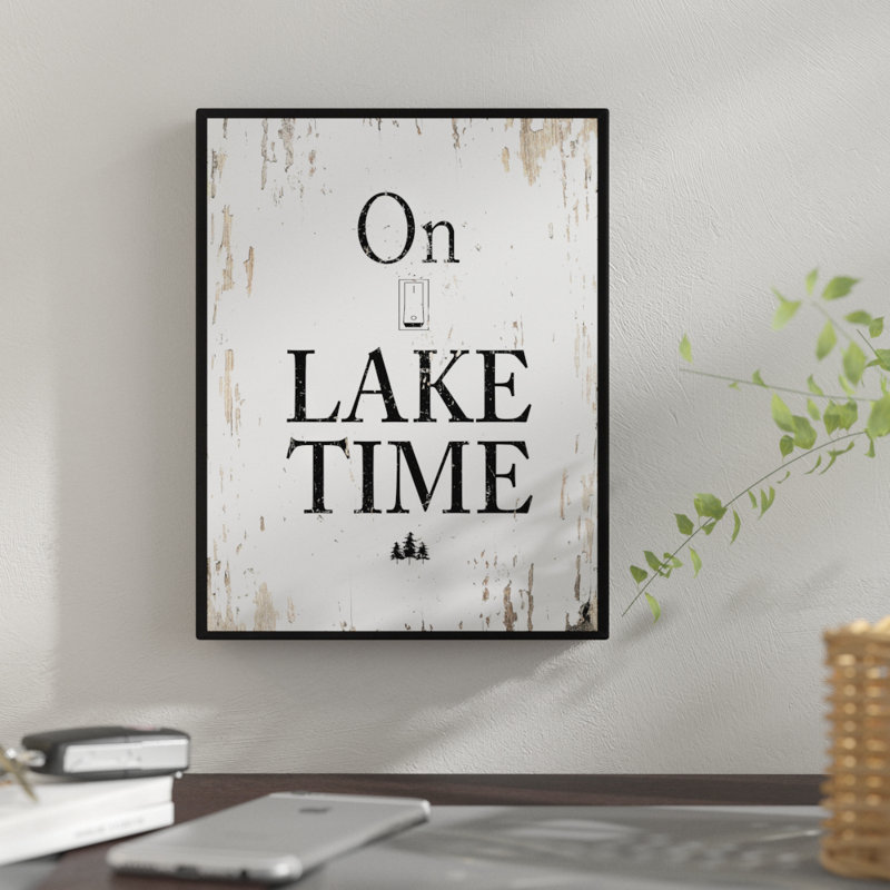 On Lake Time - Reproduction d'art textuel sur toile encadrée, H 37 po x l 28 po x P 1,13 po