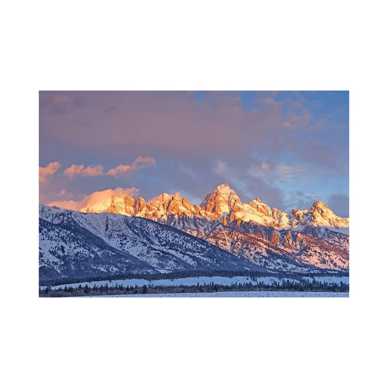 Winter Sunrise on the Tetons 1 Piece Wrapped Canvas Wall Art, 20.32 cm H x 30.48 cm W
