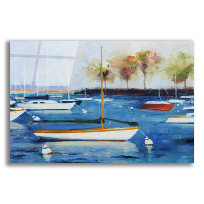  «Mooring Basin» par Curt Crain, art mural en verre acrylique, 16 po x 12 po