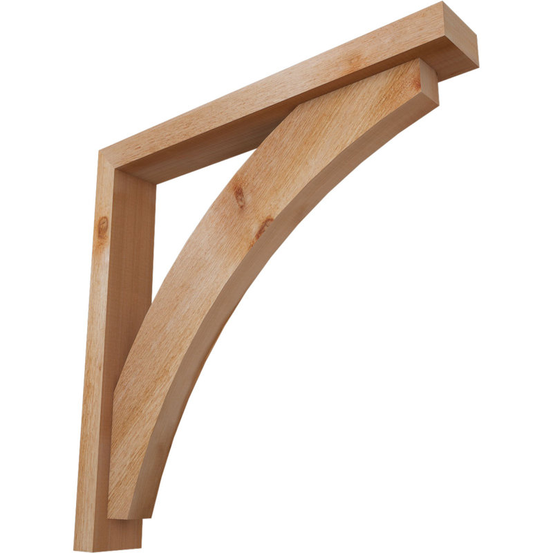Thorton Block Bracket with Offset Brace, 28 x 28, 4"W Western Red Cedar (Rough Sawn)