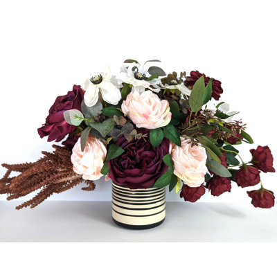 Plum Rose Mixed Arrangement in Vase