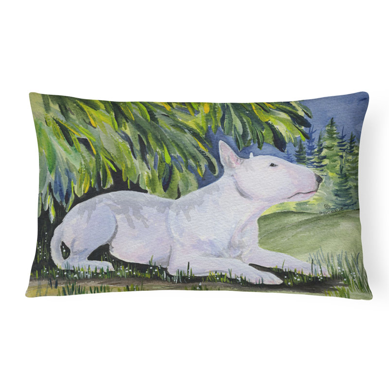 Bull Terrier Outdoor Reversible Throw Pillow