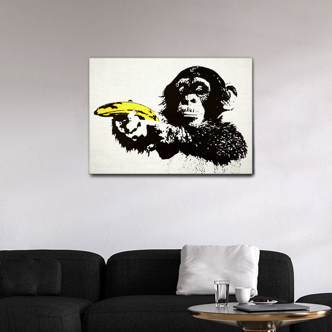 Kunstdruck Yellow Pistol Monkey von Banksy