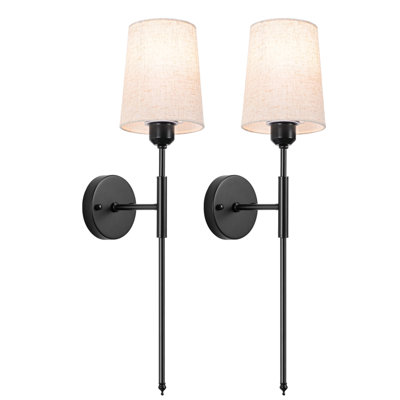 Ensemble de 2 appliques murales à piles, sans fil avec ampoules rechargeables et télécommande, 3 couleurs et intensité variable, 13000 mah à piles pour la chambre à coucher, le salon, le couloir