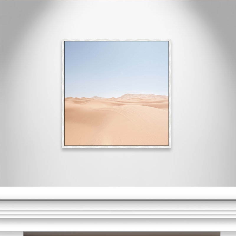 «Desert Serenity I Print» par Mark Eder, Cadre blanc mince, H 32 po x l 32 po x P 0,75 po, Pas de tapis