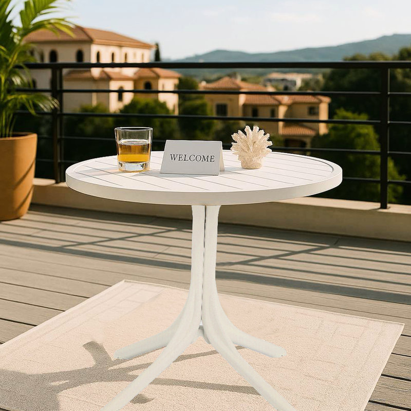 Table ronde moderne en polypropylène blanc 36 pouces