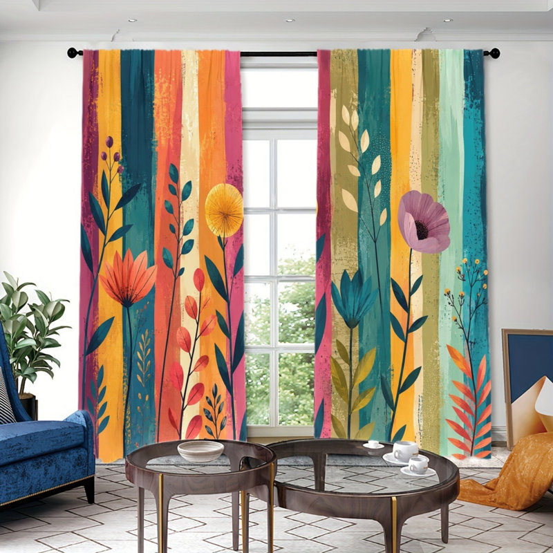 Rideau filtrant la lumière 2 pièces Boho, W52inch*H84inch×2PCS