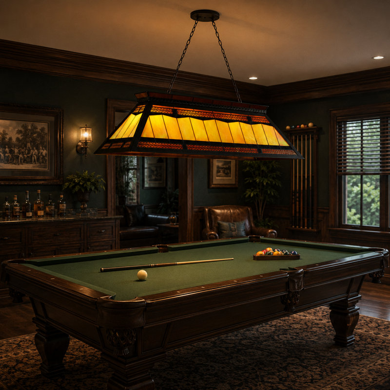 Broyles 4 - Light Pool Table Geometric Pendant By RAM Game Room