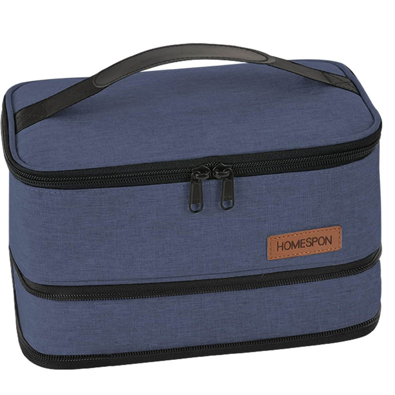 Expandable Lunch Bag With Handle, Blue