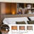 Modern Wood Bookcase Headboard with LED Lighting & Charging Station — Space-Saving Design for Queen & King Beds-1521460211-1521460209