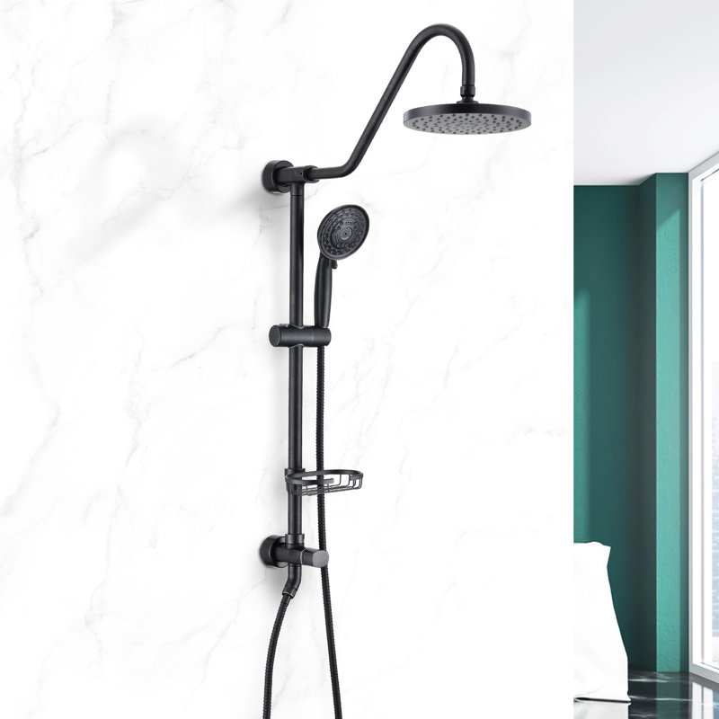 Sensation de la douche à main et de la tête - Simule la pression naturelle de la pluie, l'autonettoyage, la forme fixée au mur, le scintillement bronze huilé, la pluie en acier inoxydable, le robinet