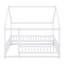 House Floor Bed with Roof Frame and Safety Guardrails-129168708