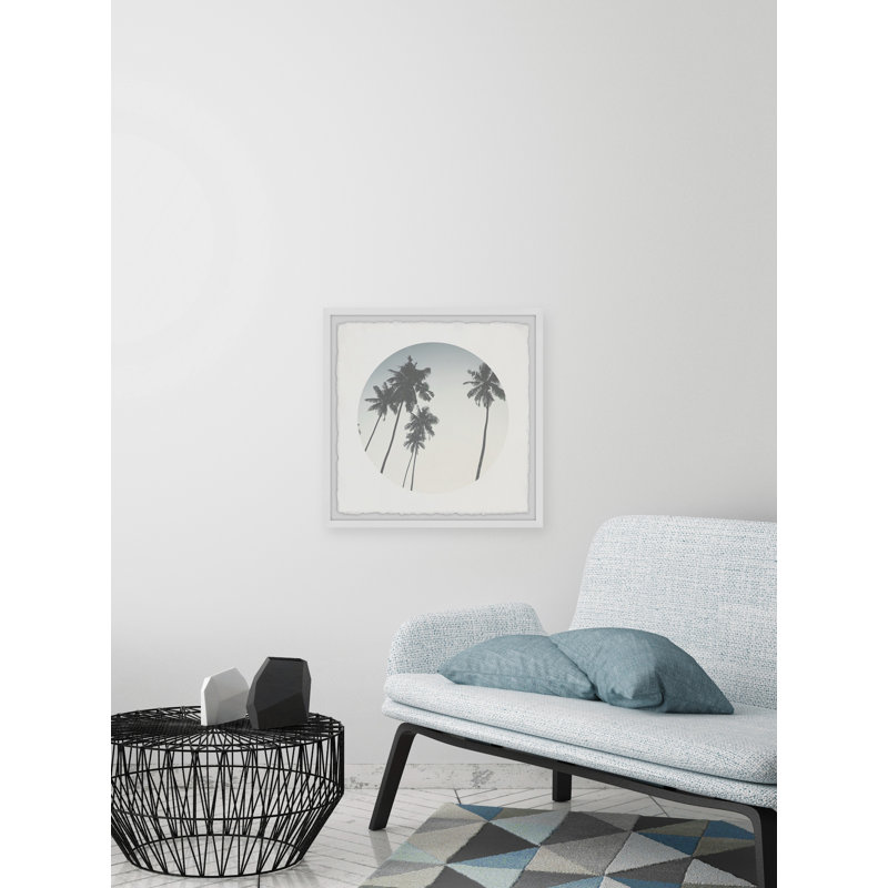 Grey Palms - Single Picture Frame Print, 61cm H x 61cm W x 3.81cm D