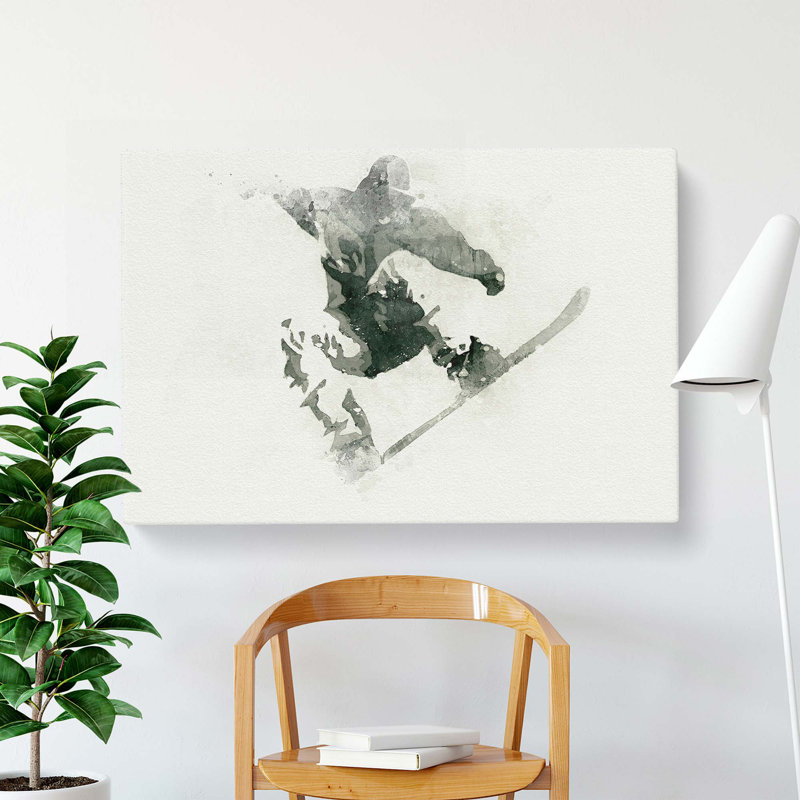 The Snowboarder in Abstract - Wrapped Canvas, 40cm H x 60cm W x 3cm D