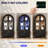 74.8" Tall Arched Storage Cabinet, 5-tier Arched Bookcase With Human Body Sensor, 3 Color Lights Display Cabinet With Glass Door For Living Room Office Wood Black-939350649