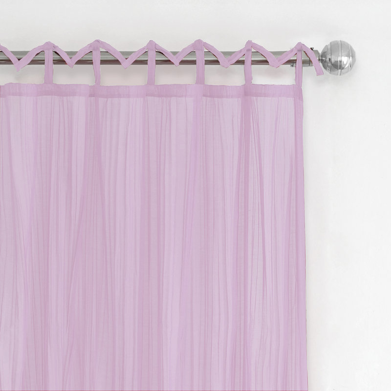 Erasma Sheer Single Curtain Panel, Soft Pink, 50" W x 108" L