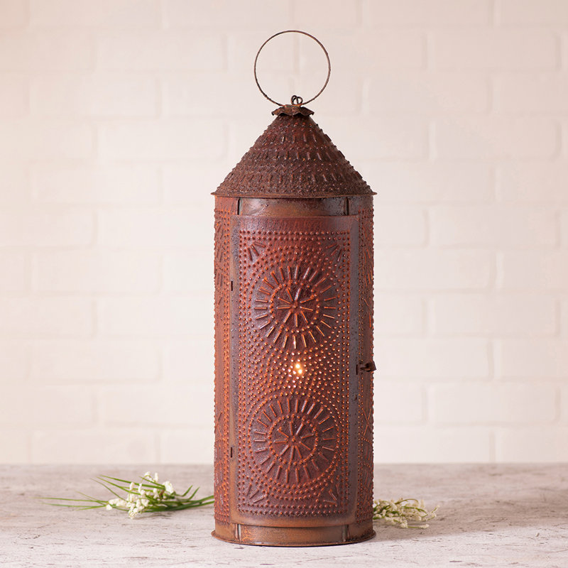 Lampe de table 22 po lantern Hudgins, Étain rustique