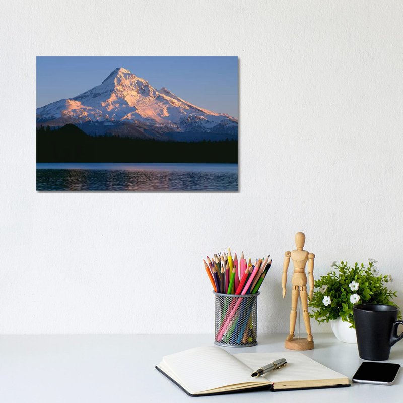 Or, Mount Hood Nf. Sunset Light On North Side Of Mount Hood With First Snow Of Autumn by John Barger - Wrapped Canvas Print