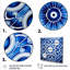 Carreaux marocains blancs et bleus - art mural géométrique-1088665426-1088665424