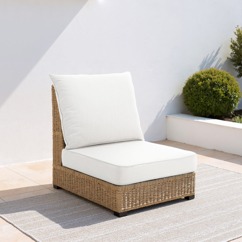 Sunbrella Square Outdoor Cushion Set for Patio or Garden Furniture, Beige