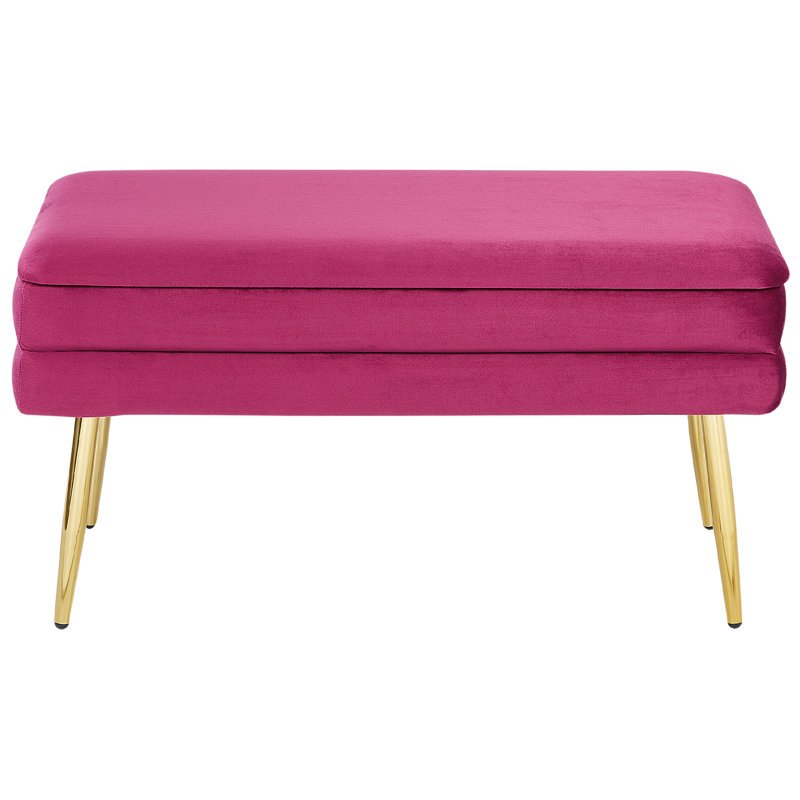 Alicija Velvet Upholstered Storage Bench, Pink