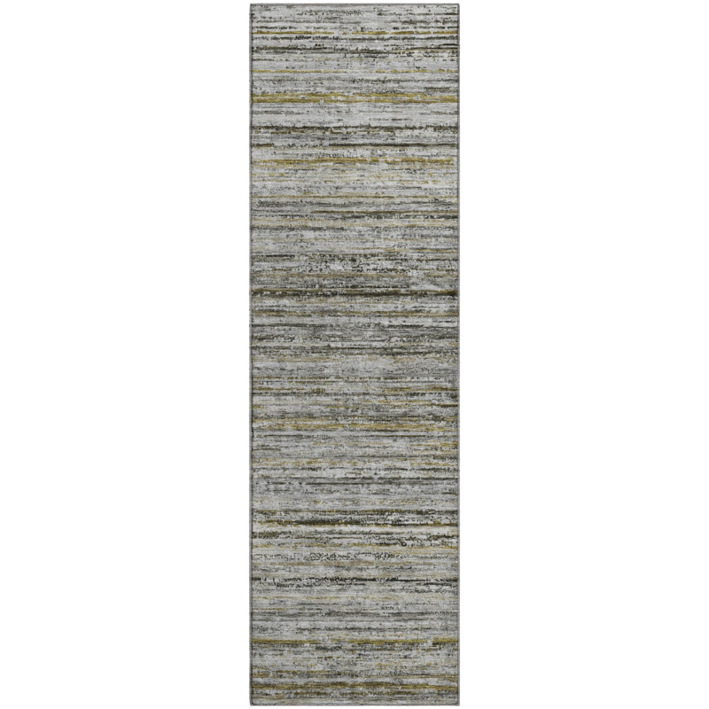Premium Machine Washable Larock AMF1239 Stripes Rug, Runner 2'3" x 7'6"