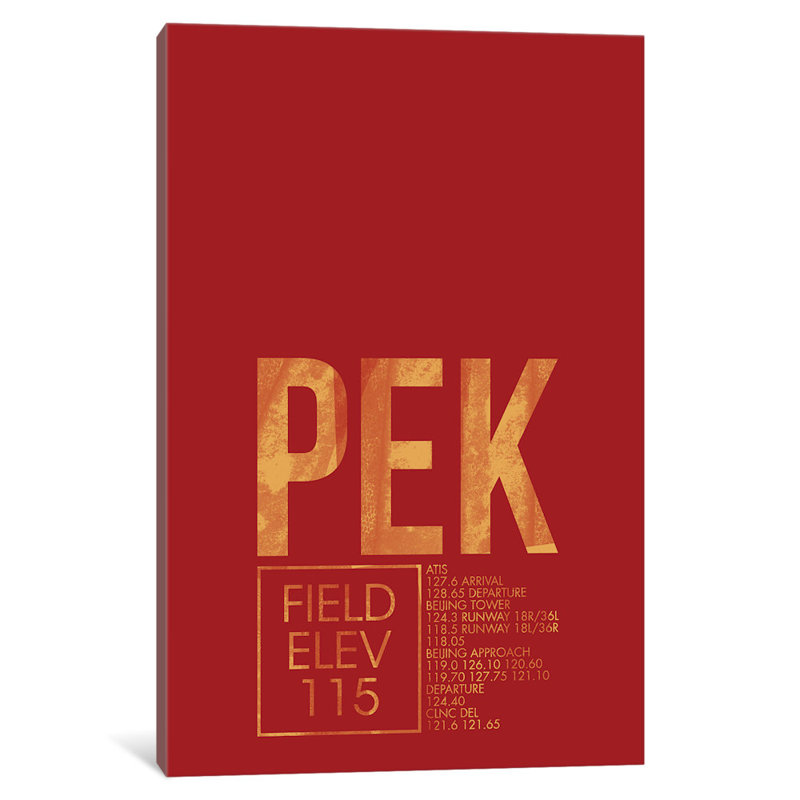 Art textuel sur toile "Pékin", H 26 po x l 18 po x P 1,5 po, Toile tendue, Pas de tapis