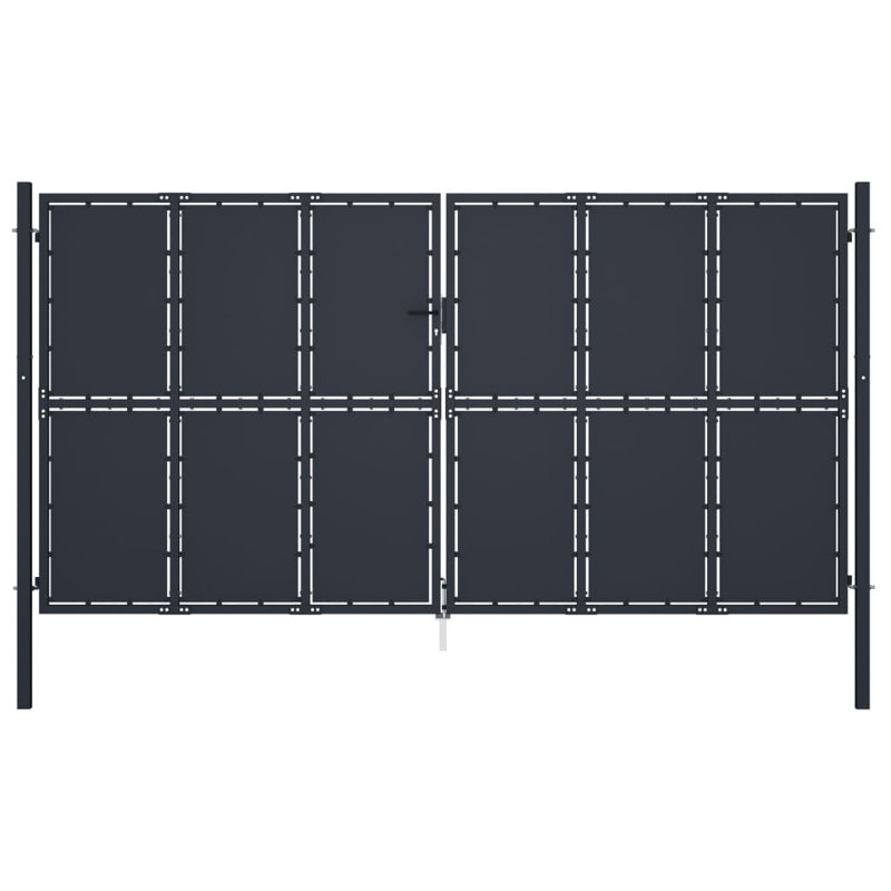 Mosig Anthracite Metal Gate, 400cm H x 225cm W