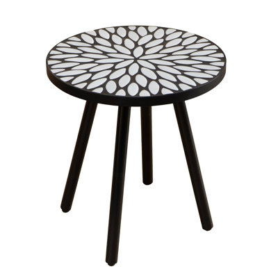 Table d'appoint de patio 19,6 po Laure - Table d'appoint décorative en béton pour balcon, jardin et petit patio
