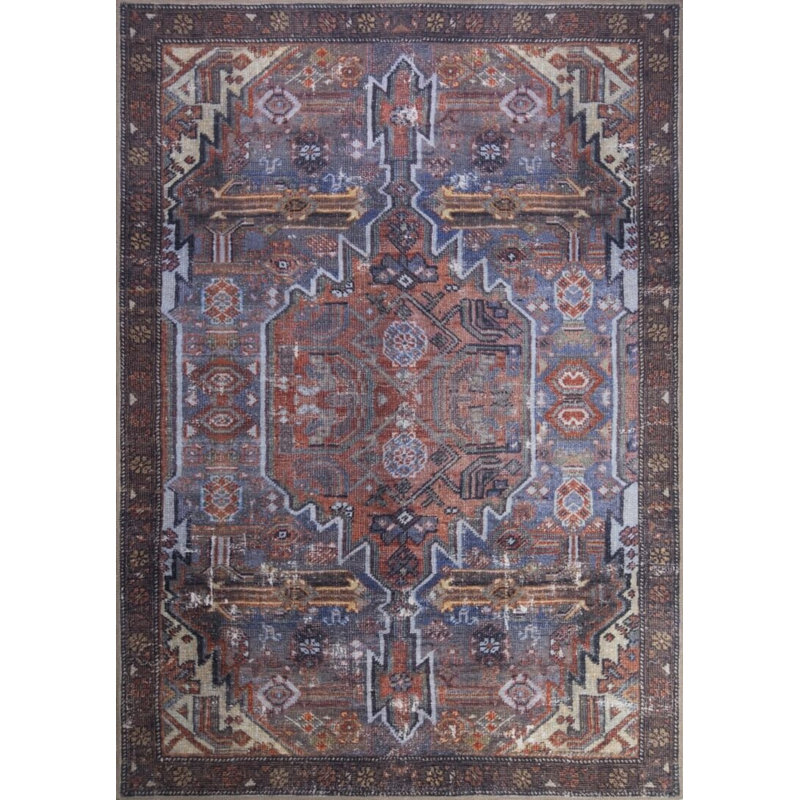 Tapis décoratif brun Ottilie, Rond 5 pi