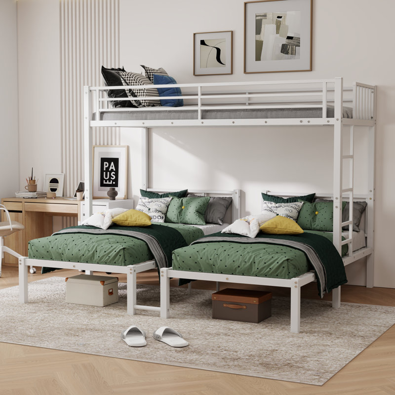 Twin Over Twin & Twin Triple Bunk Bed, White