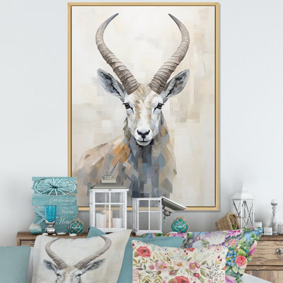 Minimalisme antilope bouquetin sur toile