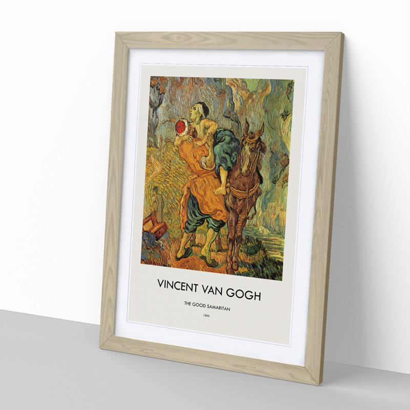 The Good Samaritan by Vincent Van Gogh - Picture Frame Painting, 65cm H x 48cm W x 2cm D, Oak Framed