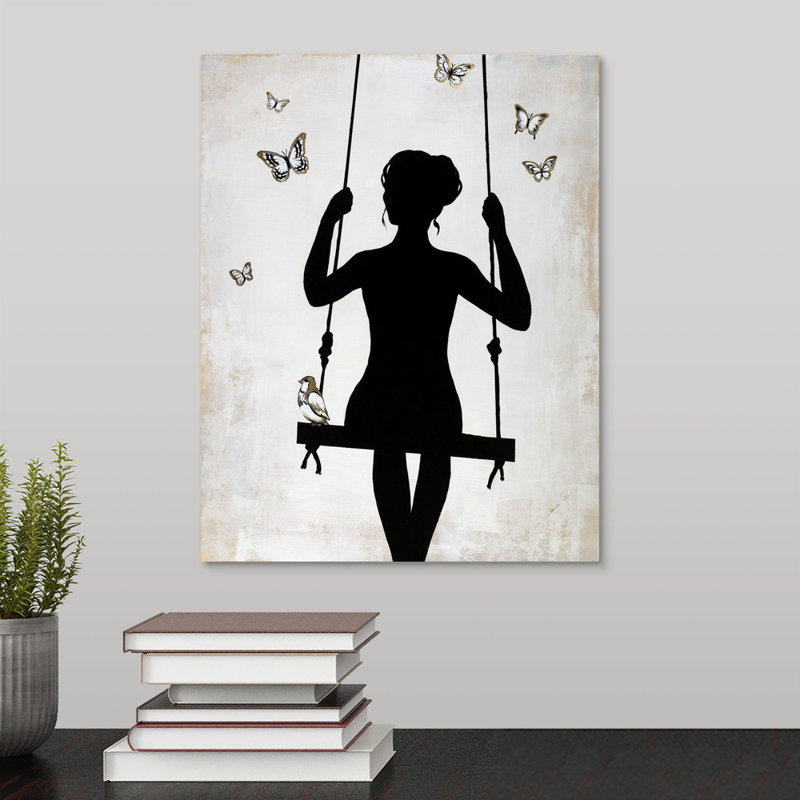 « summer swing », peinture sur toile, Toile tendue, H 14 po x l 11 po x P 1,25 po