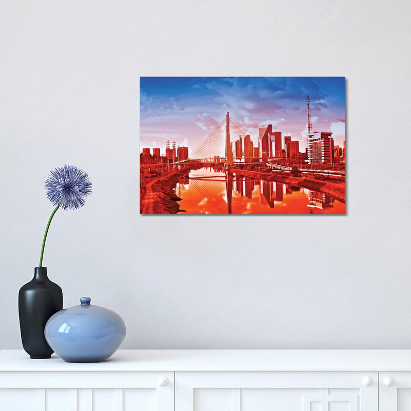 Sao Paulo Bridge V - Wrapped Canvas Painting, 30.48cm H x 45.72cm W x 1.905cm D