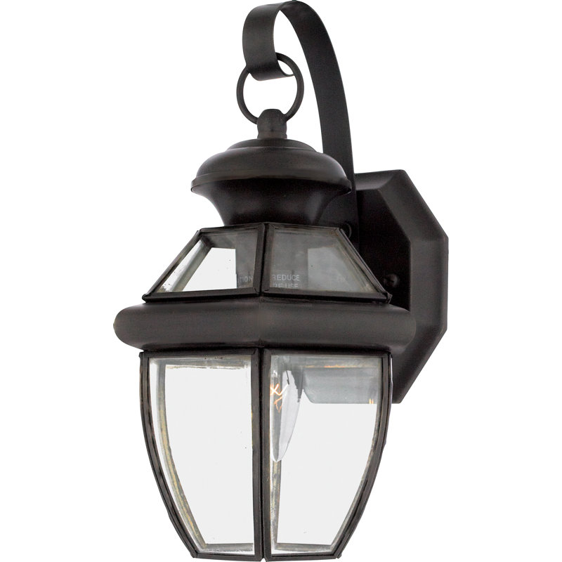 Lanterne murale d'extérieur biseautée Newbury, Bronze de Médicis, H 11,5 po x l 7 po x P 6,75 po