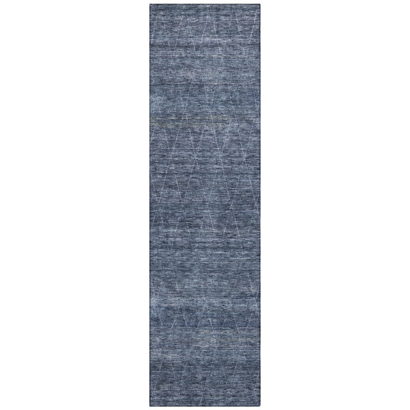 Elaria Blue Washable Indoor-Outdoor Rug - , 2'3" x 7'6"