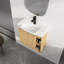 Meuble-lavabo mural 24 po avec lavabo en céramique et garniture de porte à fermeture en douceur-126230301