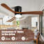 42 INCH WOOD CEILING FAN WITH LIGHT