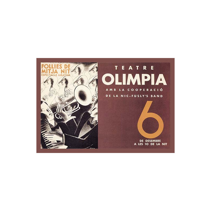 « theatre olimpia » par e. mora rétro, H 28 po x l 42 po x P 1,5 po