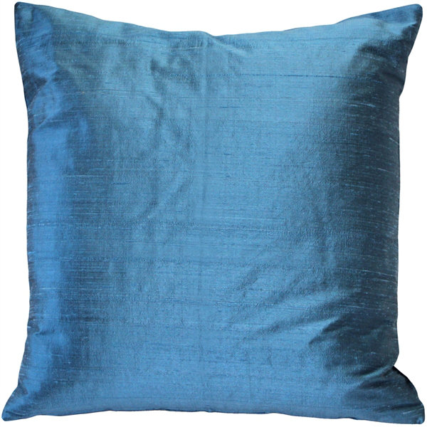 Sankara Silk Throw Pillow, 18" H x 18" W x 5" D, Marine Blue